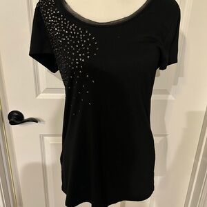 GUC Ann Taylor Elegant Black Embellished Women's Top